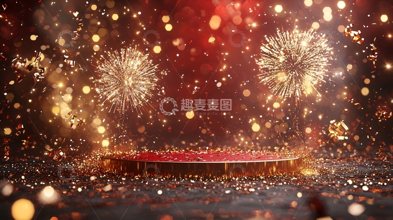 高清大图下载【趣麦麦图】璀璨烟花绽放的舞台