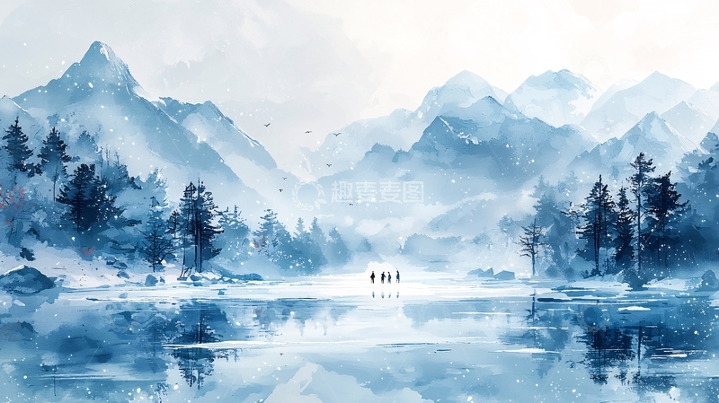 高清大图下载【趣麦麦图】水墨山水画981