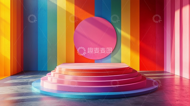 高清大图下载【趣麦麦图】彩虹背景