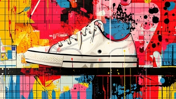 抽象涂鸦帆布鞋