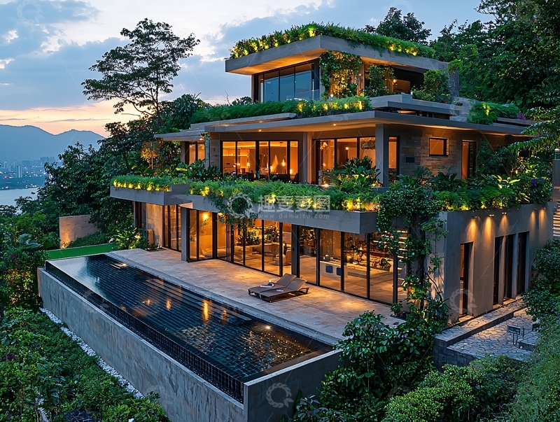 高清大图下载【趣麦麦图】山顶别墅