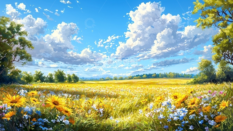 高清大图下载【趣麦麦图】向日葵田