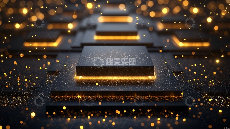 高清大图下载【趣麦麦图】黑色方块金光闪闪