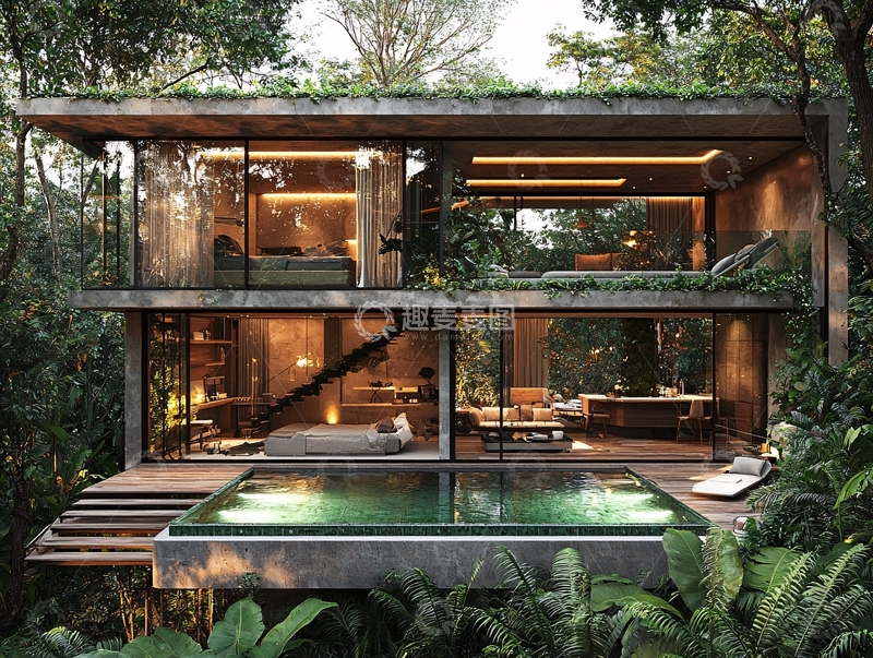 高清大图下载【趣麦麦图】森林别墅