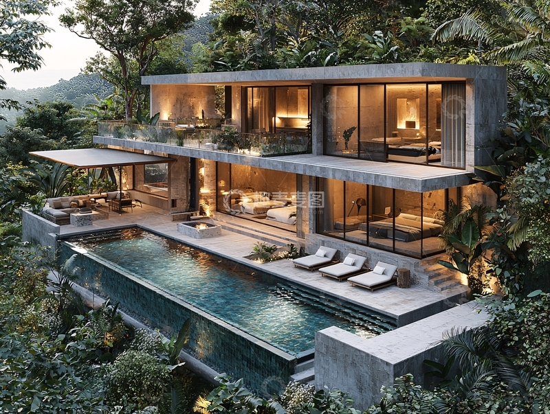 高清大图下载【趣麦麦图】山林别墅