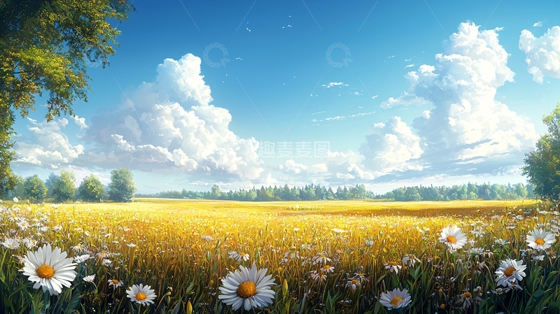 高清大图下载【趣麦麦图】阳光明媚的田园风光