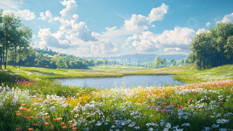 高清大图下载【趣麦麦图】阳光明媚的田园风光