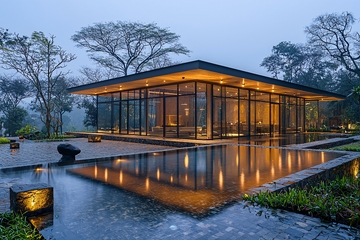 现代简约玻璃建筑