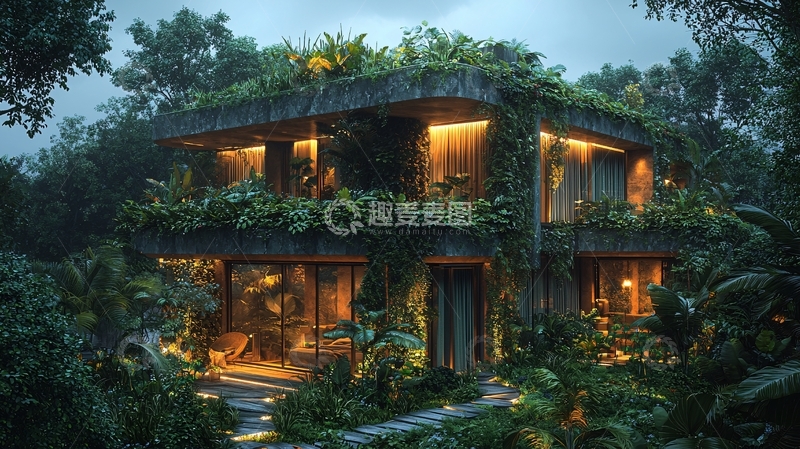 高清大图下载【趣麦麦图】雨林别墅