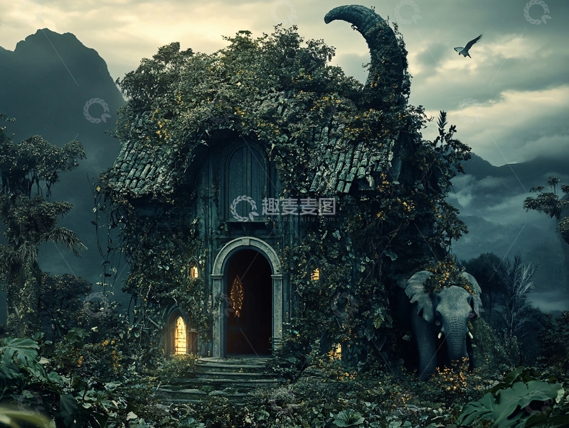 高清大图下载【趣麦麦图】神秘丛林小屋