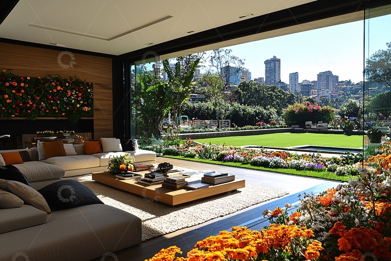 高清大图下载【趣麦麦图】现代简约别墅客厅