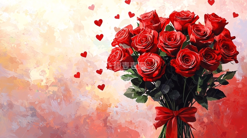 高清大图下载【趣麦麦图】红玫瑰花束