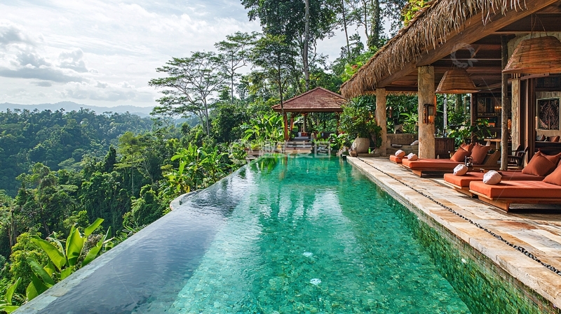 高清大图下载【趣麦麦图】巴厘岛无边泳池别墅