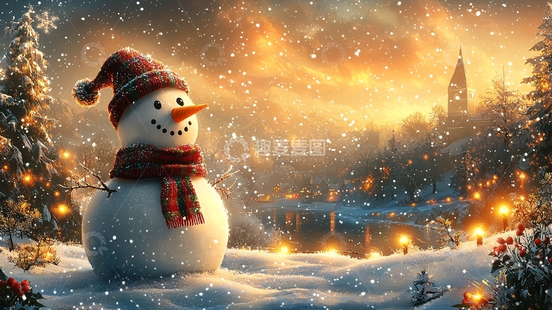 高清大图下载【趣麦麦图】圣诞雪人
