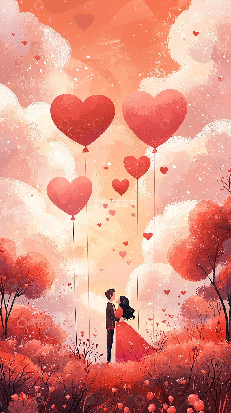 高清大图下载【趣麦麦图】爱心气球