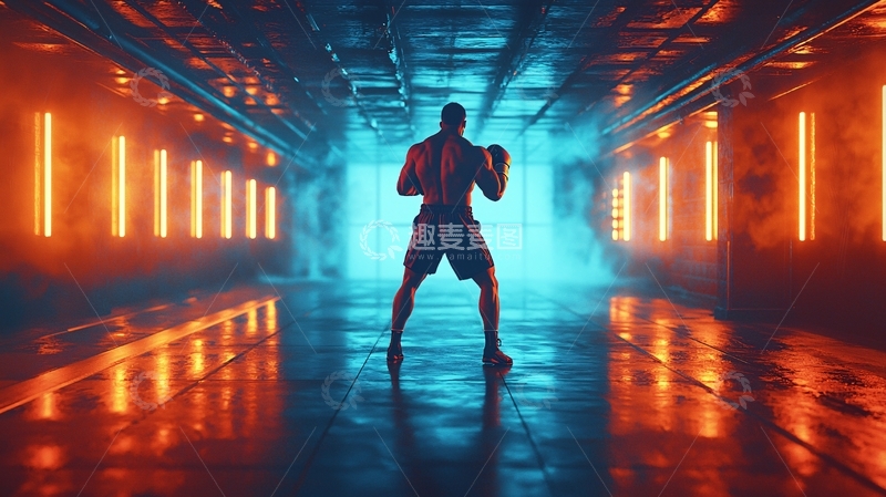 高清大图下载【趣麦麦图】拳击手背影