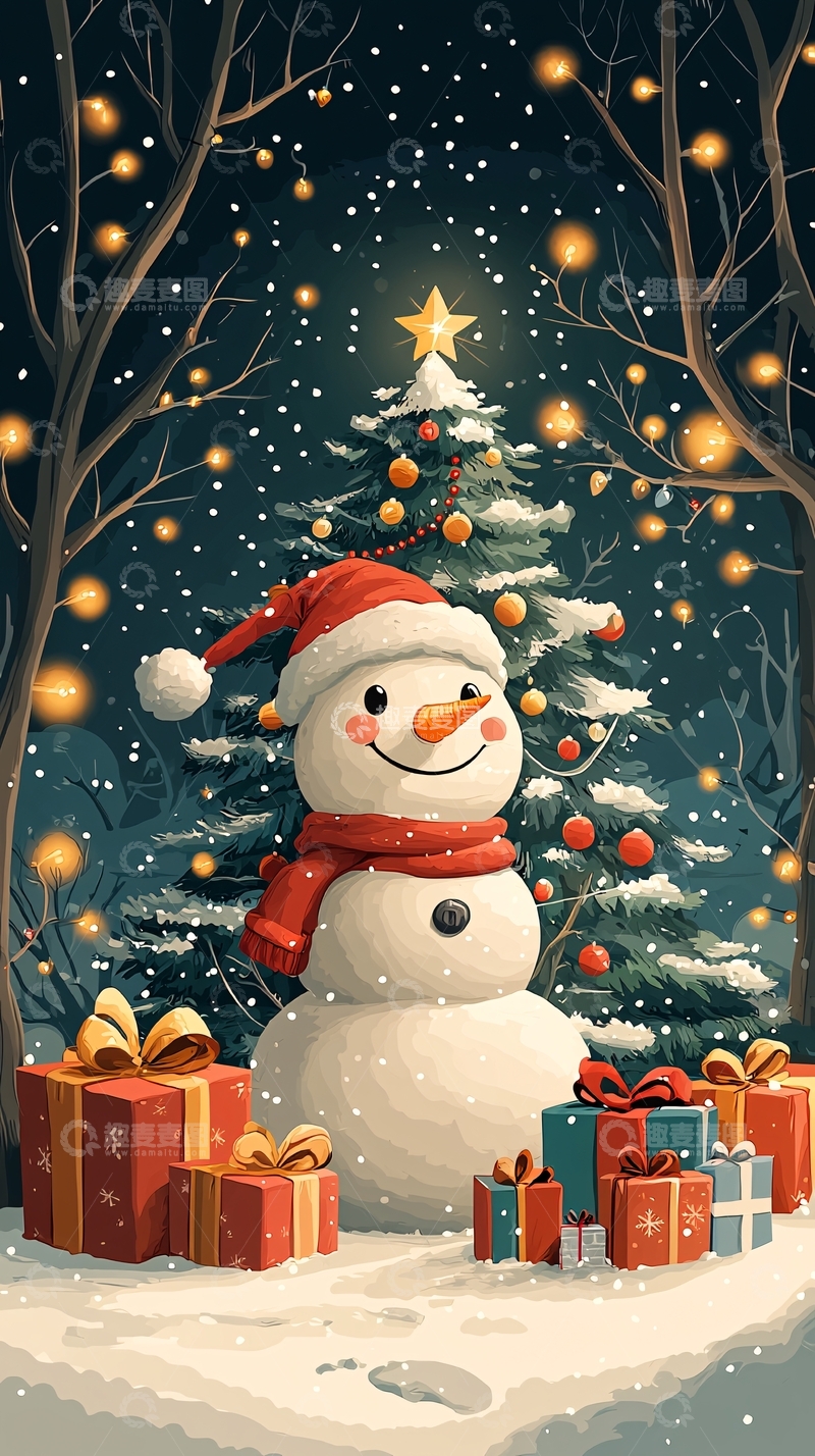 高清大图下载【趣麦麦图】圣诞节雪人12