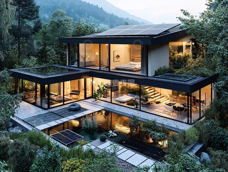 高清大图下载【趣麦麦图】现代山林别墅