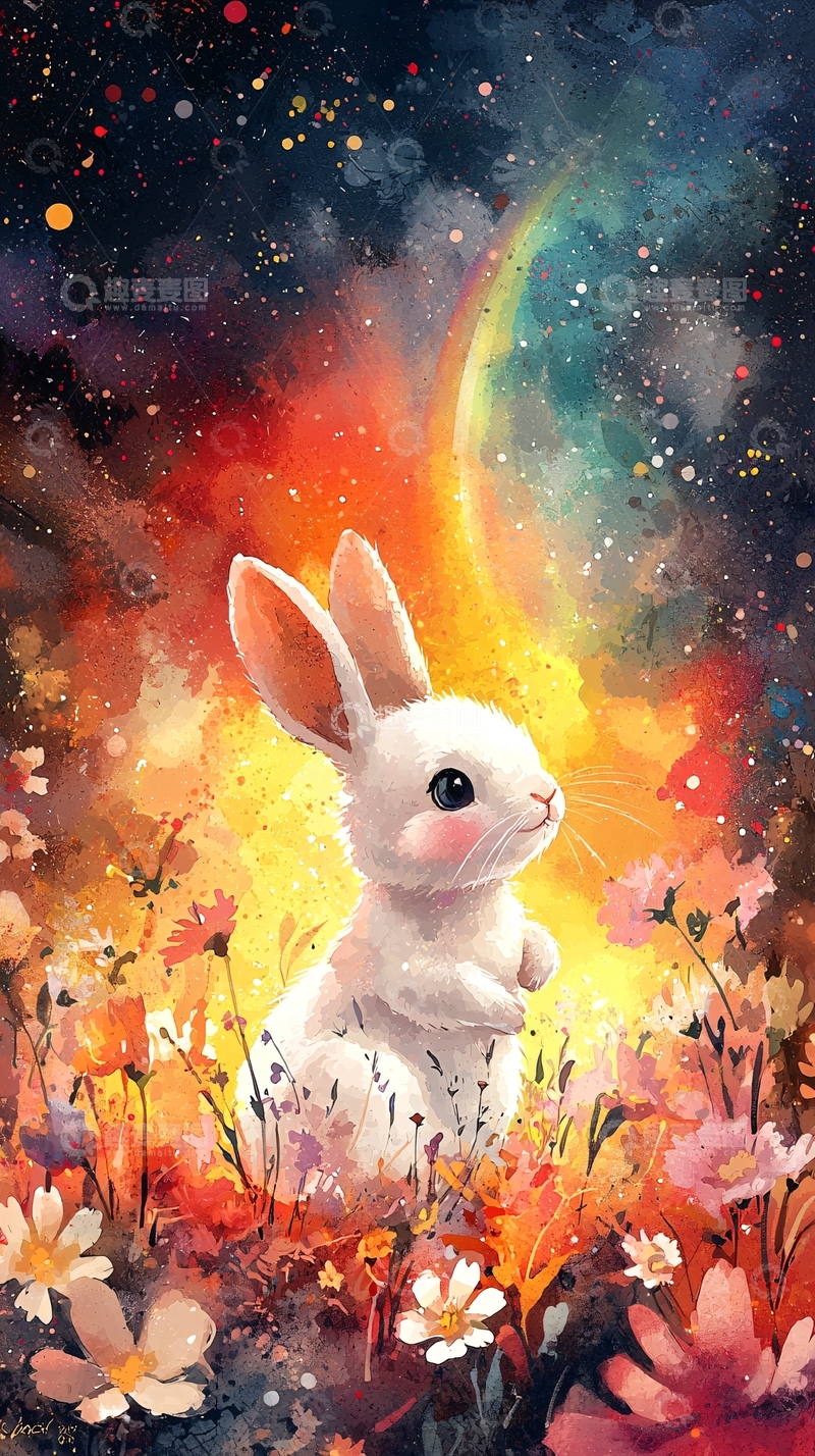 高清大图下载【趣麦麦图】太空兔子