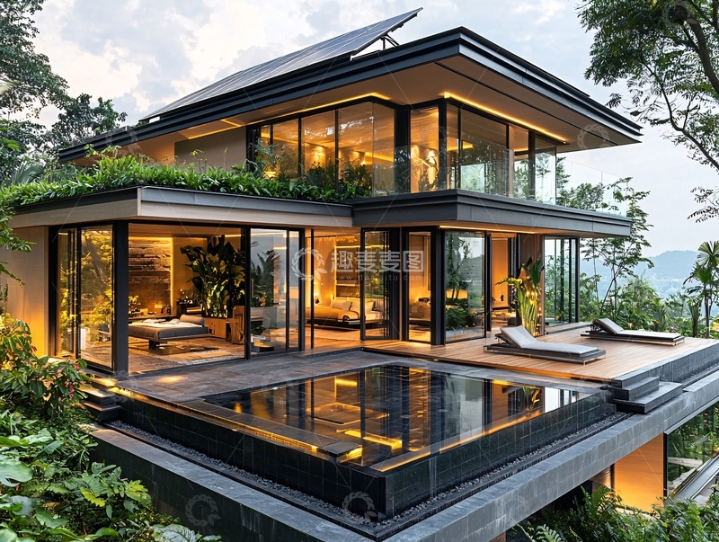 高清大图下载【趣麦麦图】现代简约别墅77