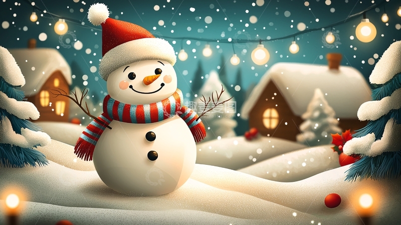 高清大图下载【趣麦麦图】圣诞雪人