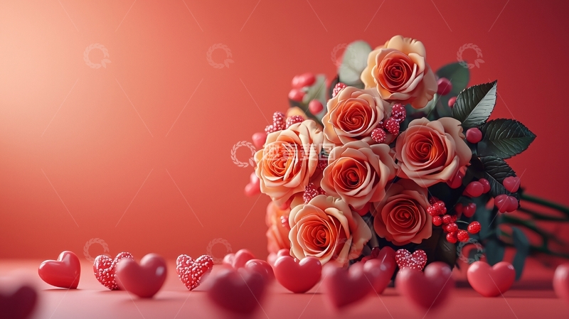 高清大图下载【趣麦麦图】粉色玫瑰花束