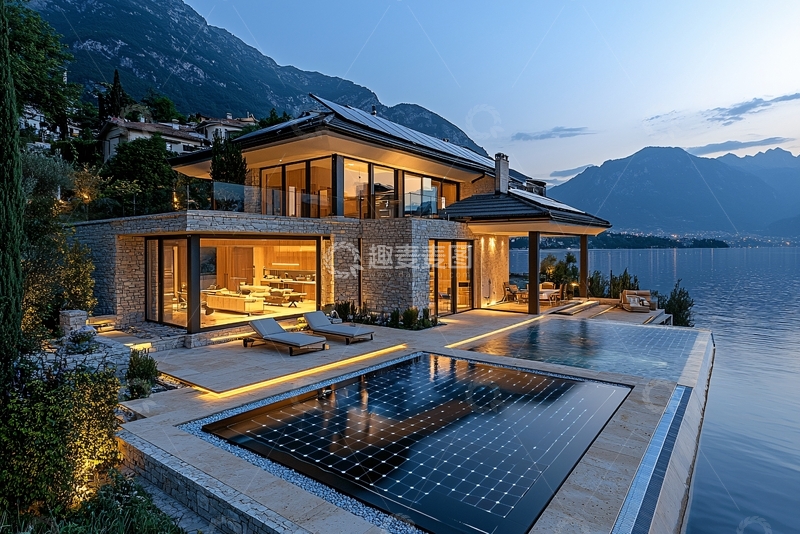 高清大图下载【趣麦麦图】湖景别墅