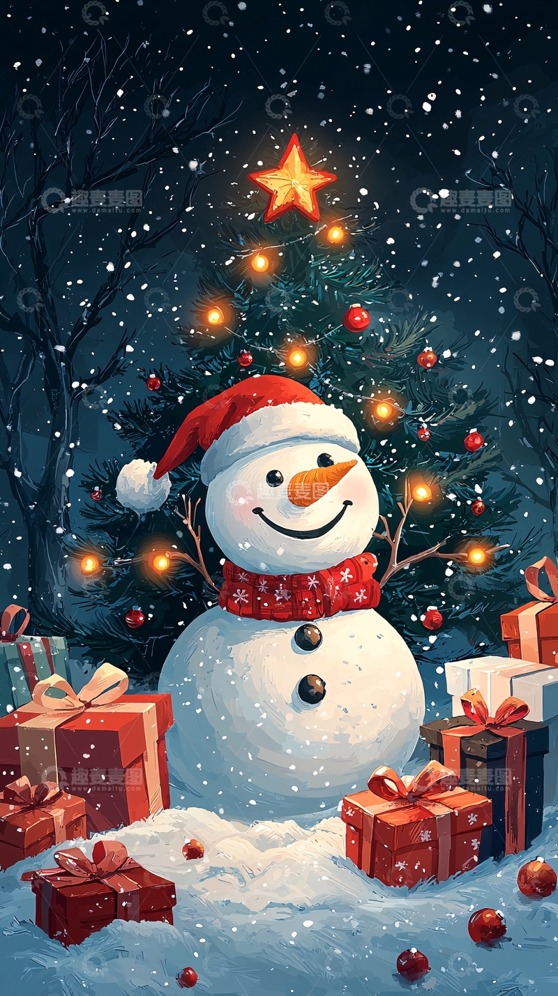 高清大图下载【趣麦麦图】圣诞节雪人13