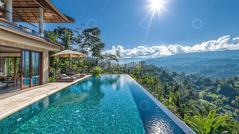 高清大图下载【趣麦麦图】山顶无边泳池别墅