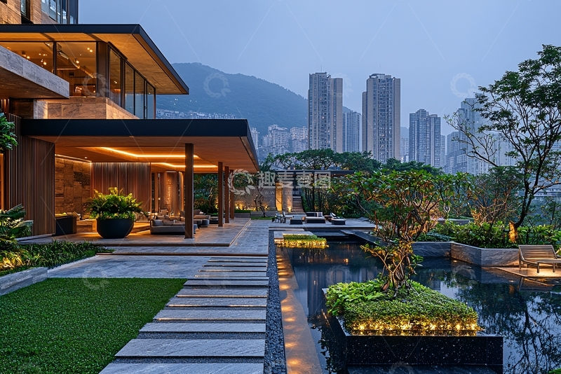 高清大图下载【趣麦麦图】现代简约山景别墅8