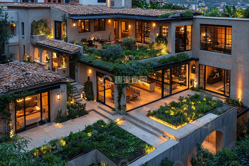 高清大图下载【趣麦麦图】高端别墅夜景