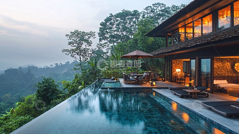 高清大图下载【趣麦麦图】山顶泳池别墅