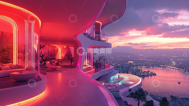 高清大图下载【趣麦麦图】未来都市夜景365