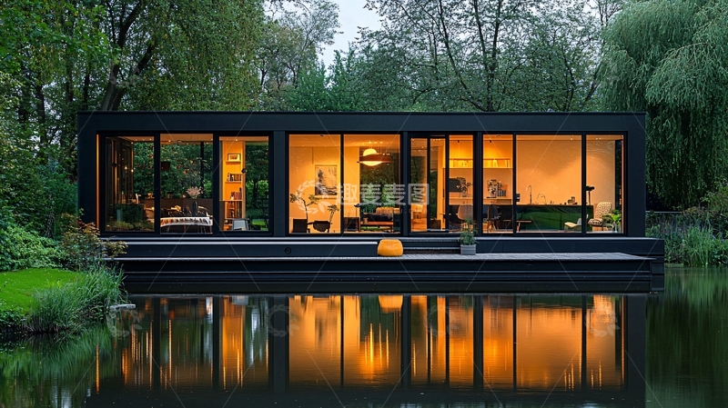 高清大图下载【趣麦麦图】现代简约玻璃房