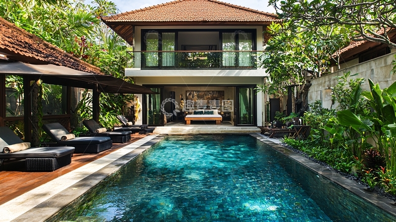 高清大图下载【趣麦麦图】别墅泳池