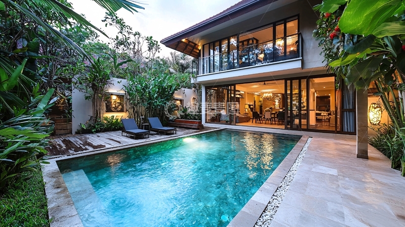 高清大图下载【趣麦麦图】巴厘岛别墅泳池