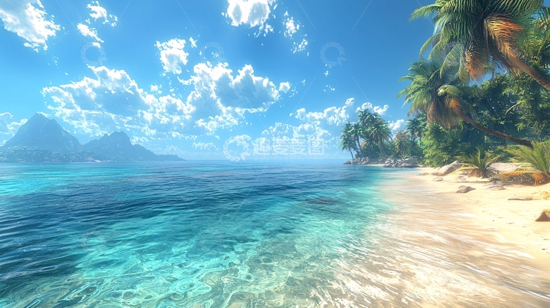 高清大图下载【趣麦麦图】阳光沙滩碧海椰林