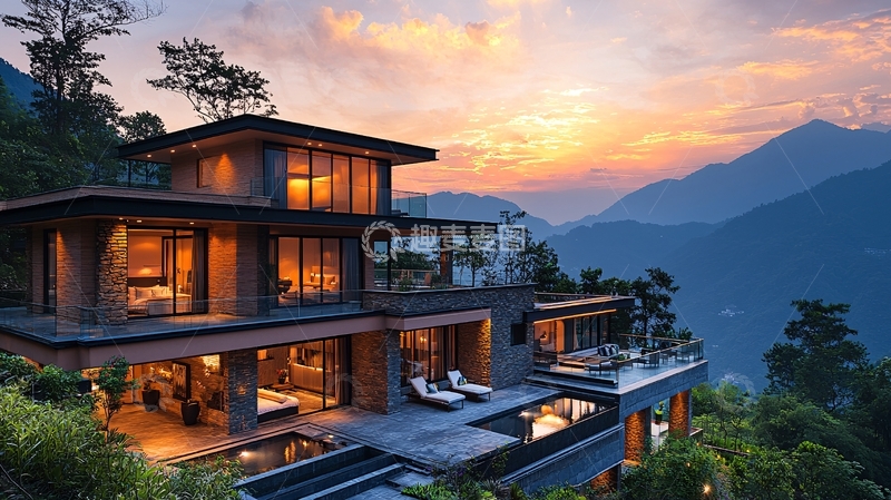 高清大图下载【趣麦麦图】山顶别墅