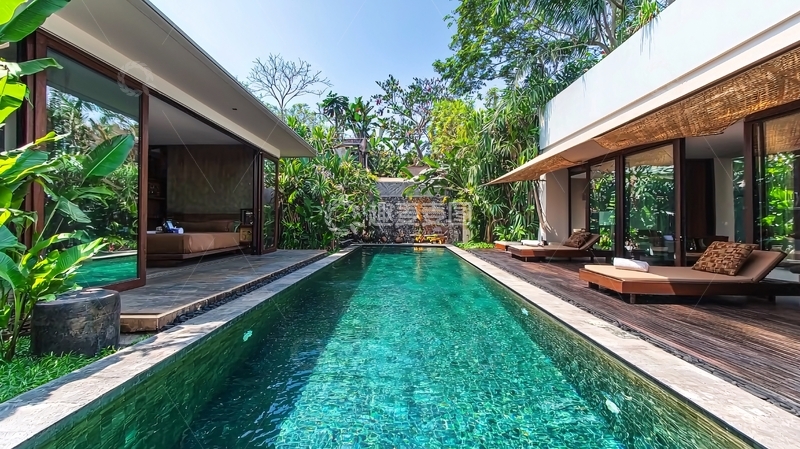 高清大图下载【趣麦麦图】私家泳池别墅度假