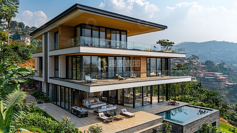 高清大图下载【趣麦麦图】现代简约山景别墅9