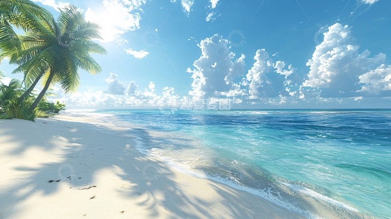高清大图下载【趣麦麦图】阳光沙滩椰树海景