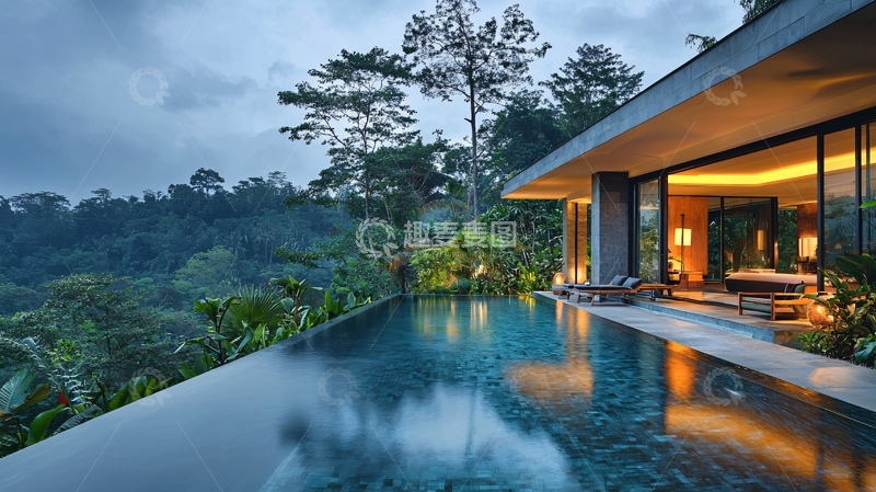 高清大图下载【趣麦麦图】巴厘岛泳池别墅