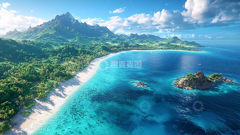 高清大图下载【趣麦麦图】热带海滩天堂