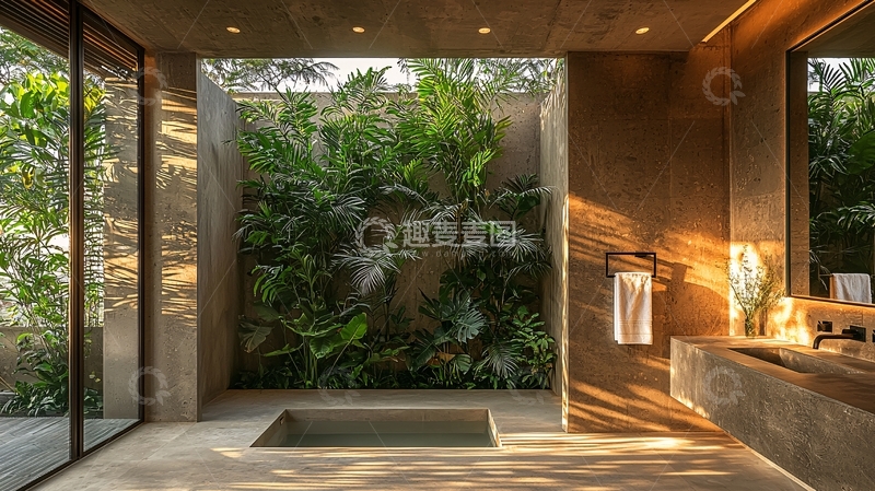 高清大图下载【趣麦麦图】现代极简风户外浴室