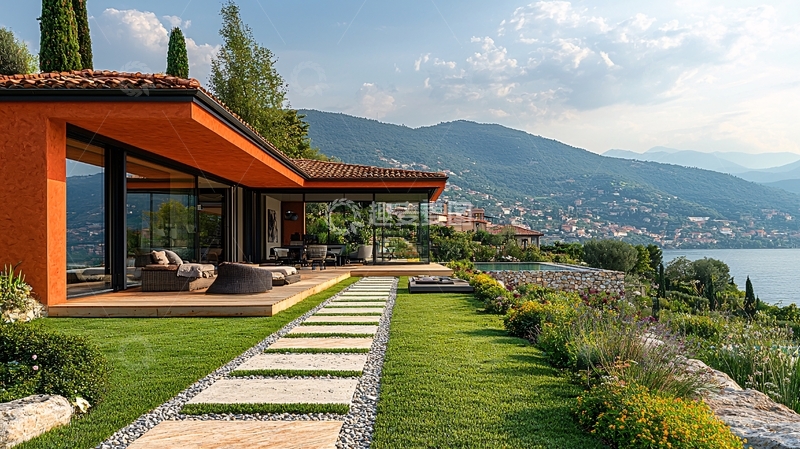 高清大图下载【趣麦麦图】湖边豪华别墅