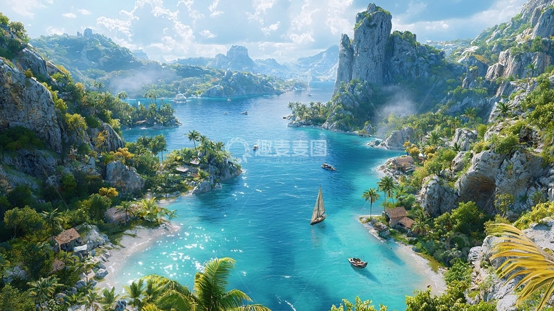高清大图下载【趣麦麦图】碧海蓝天海岛风光