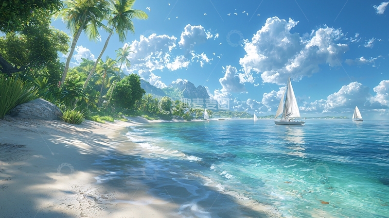 高清大图下载【趣麦麦图】热带海滩