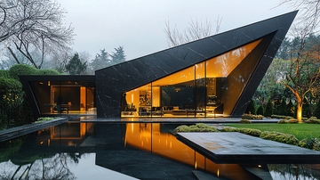 现代黑色尖锐建筑