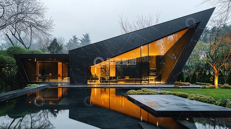 高清大图下载【趣麦麦图】现代黑色尖锐建筑