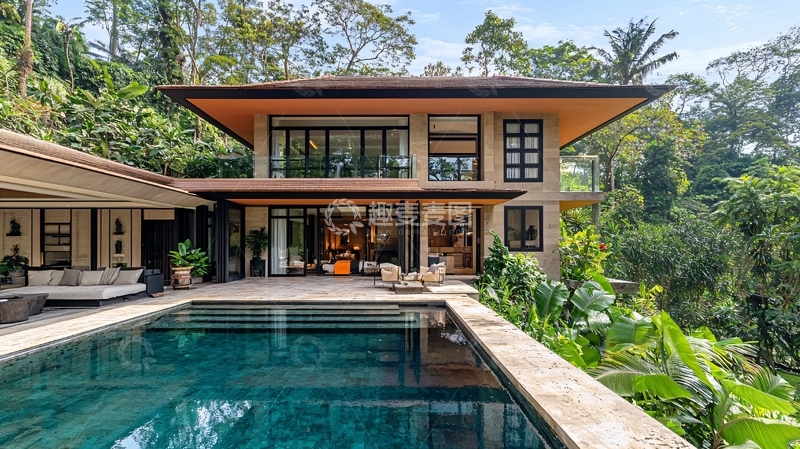 高清大图下载【趣麦麦图】巴厘岛别墅泳池